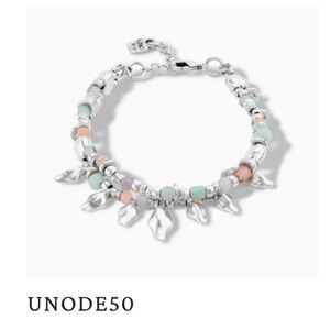 UNOde50 Silver Multi-Color Beaded Charm Bracelet Pretty for Easter 🐣